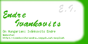 endre ivankovits business card